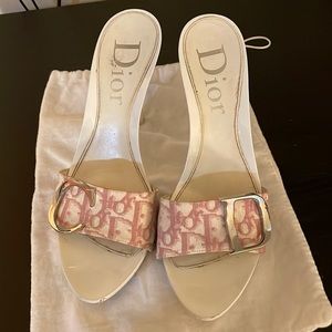 Pink and White Dior Sandals